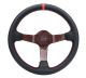 NRG Innovations Carbon Fibre Steering Wheel 350mm 3in Deep Red Carbon Fibre Red Stitching Red Centre Mark Leather