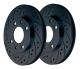 Black Diamond Honda Accord 1.6/1.8 (Saloon/Hatchback) (82-85) Rear Drilled and Grooved Solid Brake Discs (Pair) (239mm)