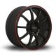 Rota Force 17x7.5 4x114.3 ET45 Wheel- Flat Black with Red Lip