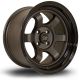 Rota Grid Max 15x8 4x100 ET0 Wheel- Flat Gunmetal with Gloss Black Lip