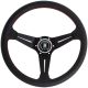 Nardi Deep Corn Perforated Leather Steering Wheel 350mm with Red Stitching and Black Spokes