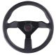 Personal Neo Grinta Leather Steering Wheel 350mm with Red Stitching and Black Spokes