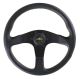 Personal Neo Actis Leather Steering Wheel 350mm with Yellow Stitching and Black Spokes