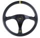 Personal Trophy Leather Steering Wheel 350mm with Yellow Stitching and Black Spokes