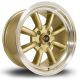 Rota RKR 15x8 4x100 ET0 Wheel- Gold with Polished Lip