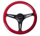 NRG Innovations Classic Wood Grain Steering Wheel (350mm) Red Pearl/Flake Paint w/Black 3-Spoke Centre