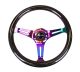 NRG Innovations Classic Wood Grain Steering Wheel (350mm) Black Sparkle/Galaxy Colour w/Neochrome 3-Spoke