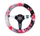 NRG Innovations Steering Wheel Cover - Sakura Stretch Polyester w/ PrismaTag